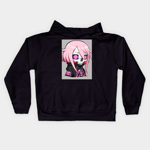 Charming Pink Princess: Delight in the Cutest Anime Girl Art in Pastel Shades Kids Hoodie by ShyPixels Arts